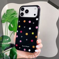 Ốp iPhone 17 Pro Max dẻo đen hoa nhí nhiều màu