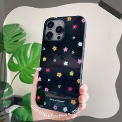 Ốp iPhone 15 Pro Max dẻo đen hoa nhí nhiều màu