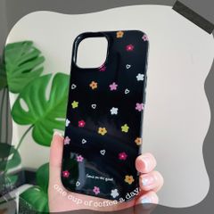Ốp iPhone 14 Pro dẻo đen hoa nhí nhiều màu