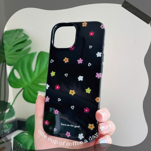 Ốp iPhone 12 Pro Max dẻo đen hoa nhí nhiều màu