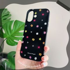 Ốp iPhone 17 dẻo đen hoa nhí nhiều màu