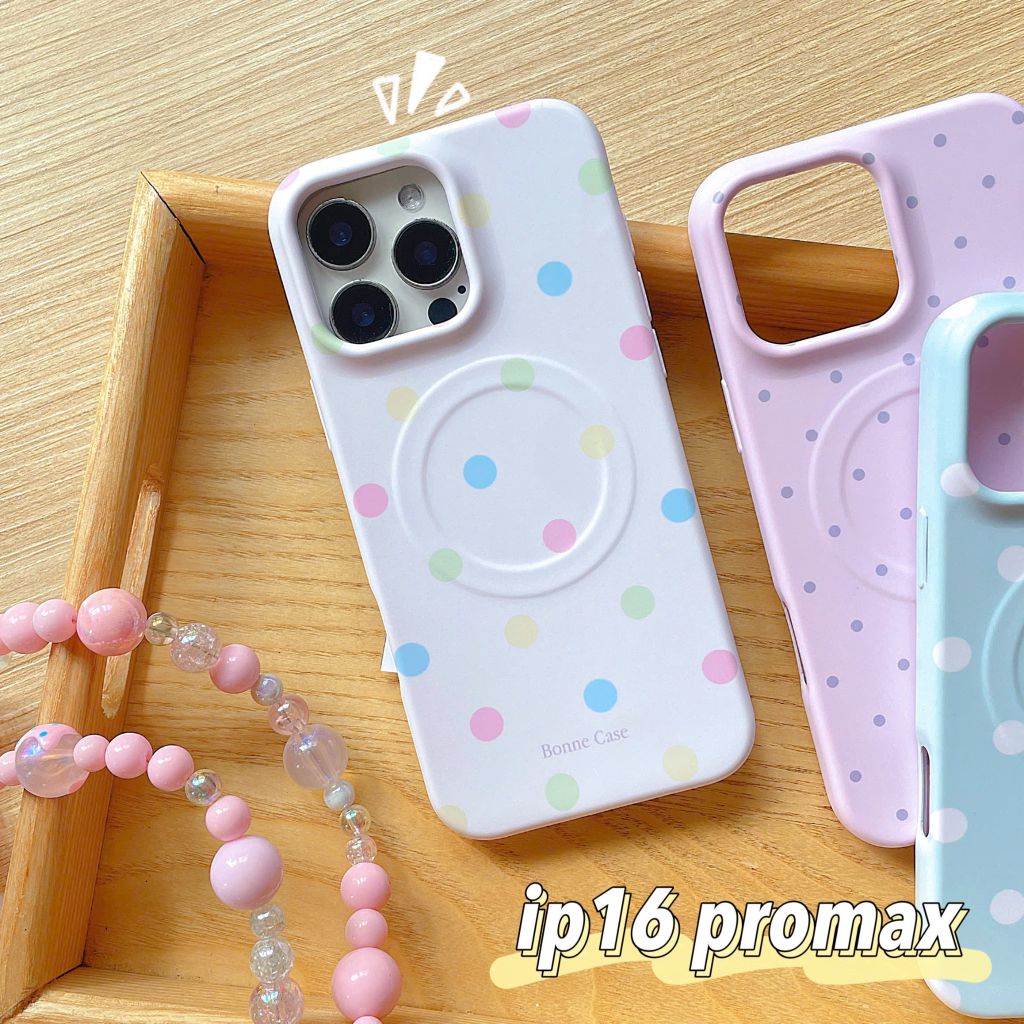** Ốp iPhone 16 Pro Max lưng cứng magsafe họa tiết chấm bi