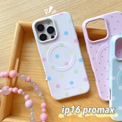** Ốp iPhone 16 Pro lưng cứng magsafe họa tiết chấm bi