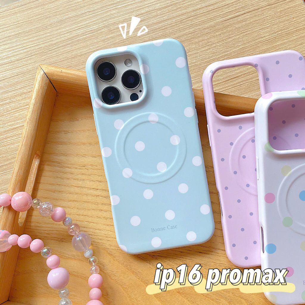 ** Ốp iPhone 16 Pro Max lưng cứng magsafe họa tiết chấm bi