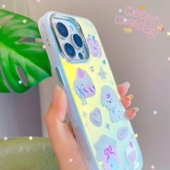 ** Ốp iPhone 14 Pro Max lưng nhám hologram ánh bạc