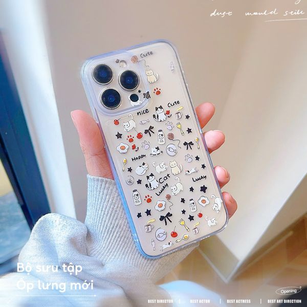 Ốp iPhone 16 Pro Max dẻo trong nhiều mèo Lucky Cat