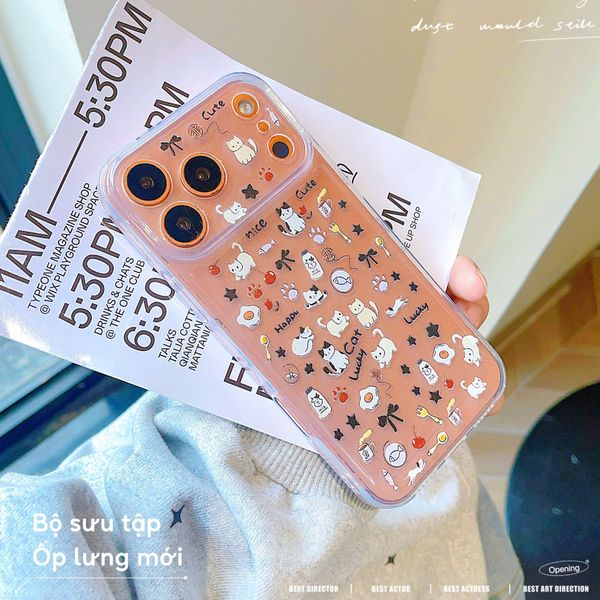 Ốp iPhone 17 Pro dẻo trong nhiều mèo Lucky Cat