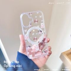 ** Ốp iPhone 16 6.1 trong cứng magsafe cún Puppy yếm hồng