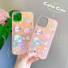 ** Ốp iPhone 13/14 lưng nhám hologram ánh hồng