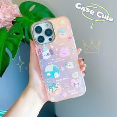 ** Ốp iPhone 14 Pro Max lưng nhám hologram ánh hồng