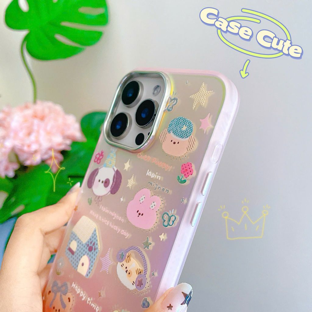 ** Ốp iPhone 14 Pro lưng nhám hologram ánh hồng