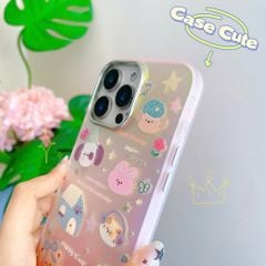 ** Ốp iPhone 16 Pro lưng nhám hologram ánh hồng