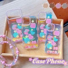 ** Ốp iPhone 15 Pro nhám hồng in chữ cái HELLO viền Happy