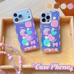 ** Ốp iPhone 17 Pro nhám hồng in chữ cái HELLO viền Happy