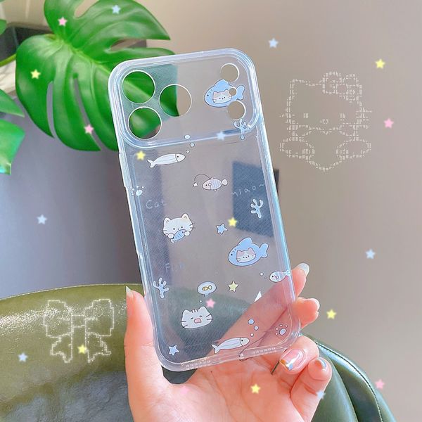 Ốp iPhone 17 Pro dẻo trong mèo và cá