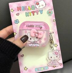 ** Case Airpods 4 Kitty mặc Kimono hoa đào