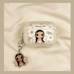 ** Case Airpods 3 Shining Girl cô bé mắt to đeo cánh bướm
