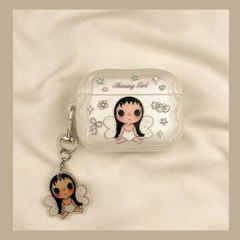 ** Case Airpods 4 Shining Girl cô bé mắt to đeo cánh bướm