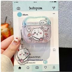 ** Case Airpods Pro 2 Chiikawa nắp xanh nền hồng