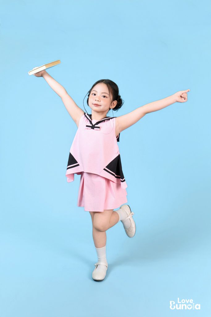 LE46 - Áo cotton sát nách cổ thủy thủ cho bé gái