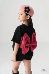 LE07 - Áo phông gắn nơ to bản cho bé gái