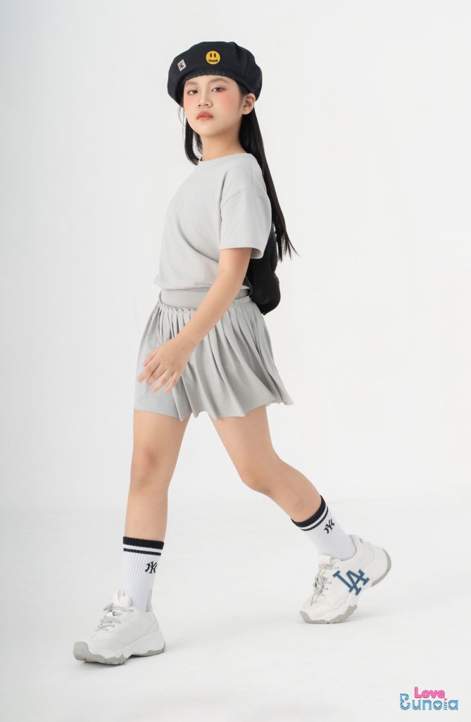 LE08 - Chân váy xếp ly cho bé gái