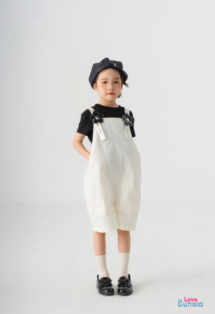 LE06 - Yếm vải thô Hàn cao cấp cho bé gái
