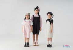 LE06 - Yếm vải thô Hàn cao cấp cho bé gái