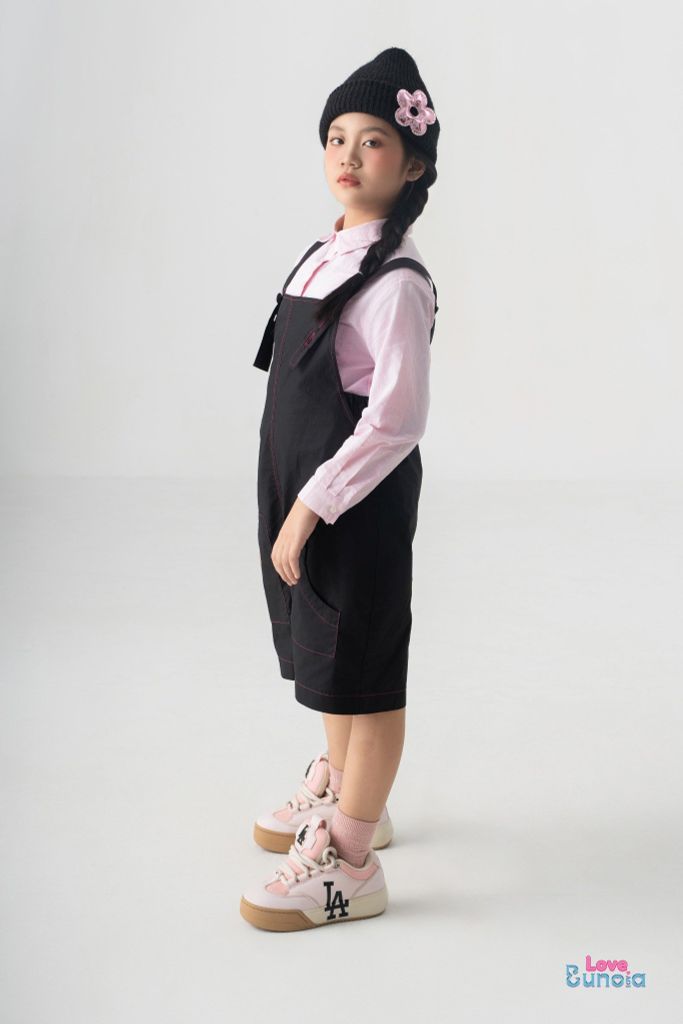 LE06 - Yếm vải thô Hàn cao cấp cho bé gái