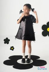 LE20 - Váy Sequin có tay cổ sen cho bé gái