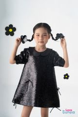 LE20 - Váy Sequin có tay cổ sen cho bé gái