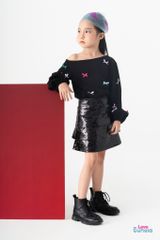 LE23 - Chân váy Sequin nhiều tầng A bé gái