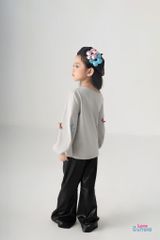 LE24 - Quần da ống loe cho bé gái