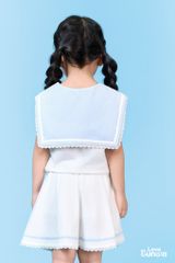 LE47 - Áo gile màu trắng cổ thủy thủ cho bé gái