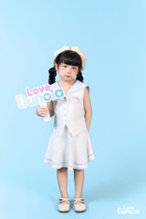 LE47 - Áo gile màu trắng cổ thủy thủ cho bé gái