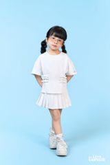 LE55 - Chân váy cotton xếp ly chữ A