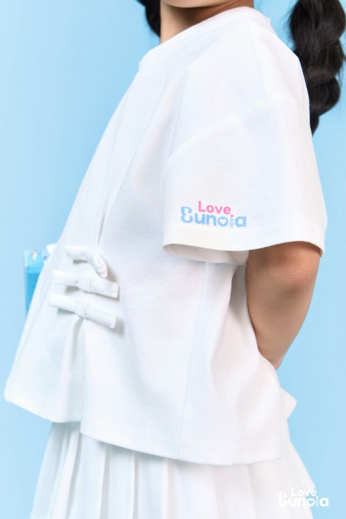 LE43 - Áo thun thắt nơ eo cho bé gái