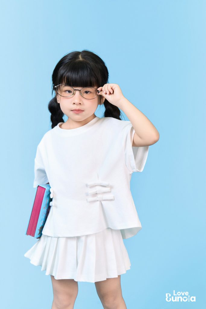 LE55 - Chân váy cotton xếp ly chữ A