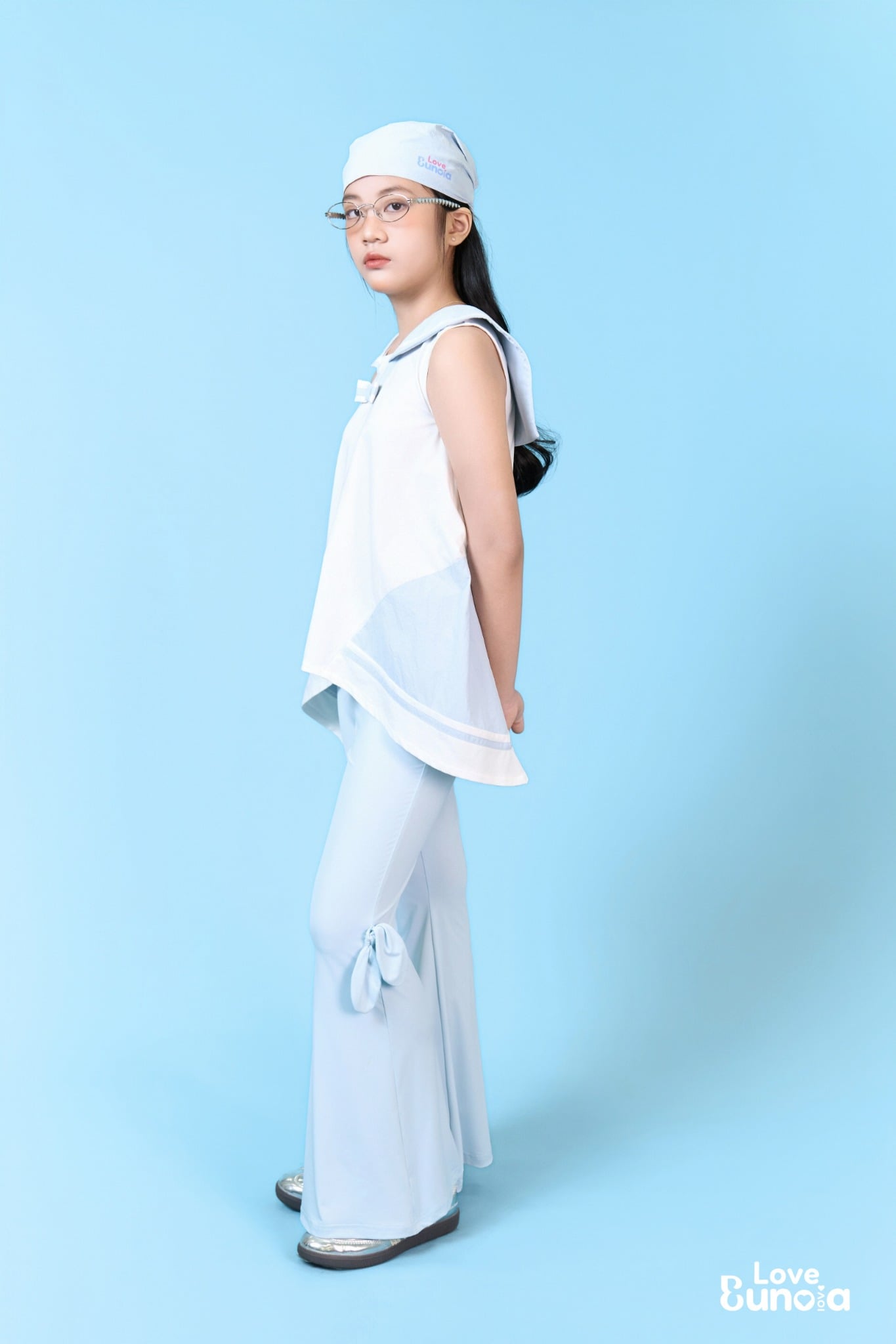 LE46 - Áo cotton sát nách cổ thủy thủ cho bé gái