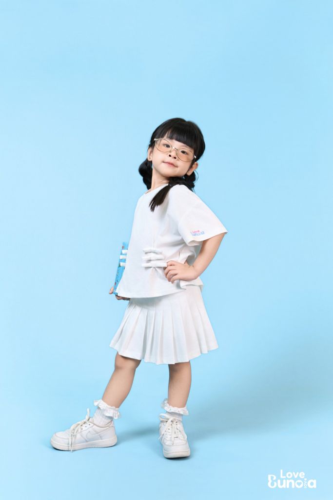 LE55 - Chân váy cotton xếp ly chữ A