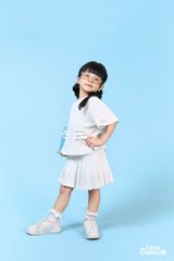 LE55 - Chân váy cotton xếp ly chữ A