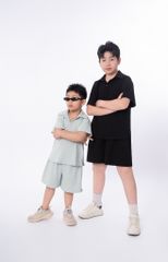 LE111/112 - Set bộ Áo polo cộc tay mix cùng Quần shorts cùng màu vải Cotton