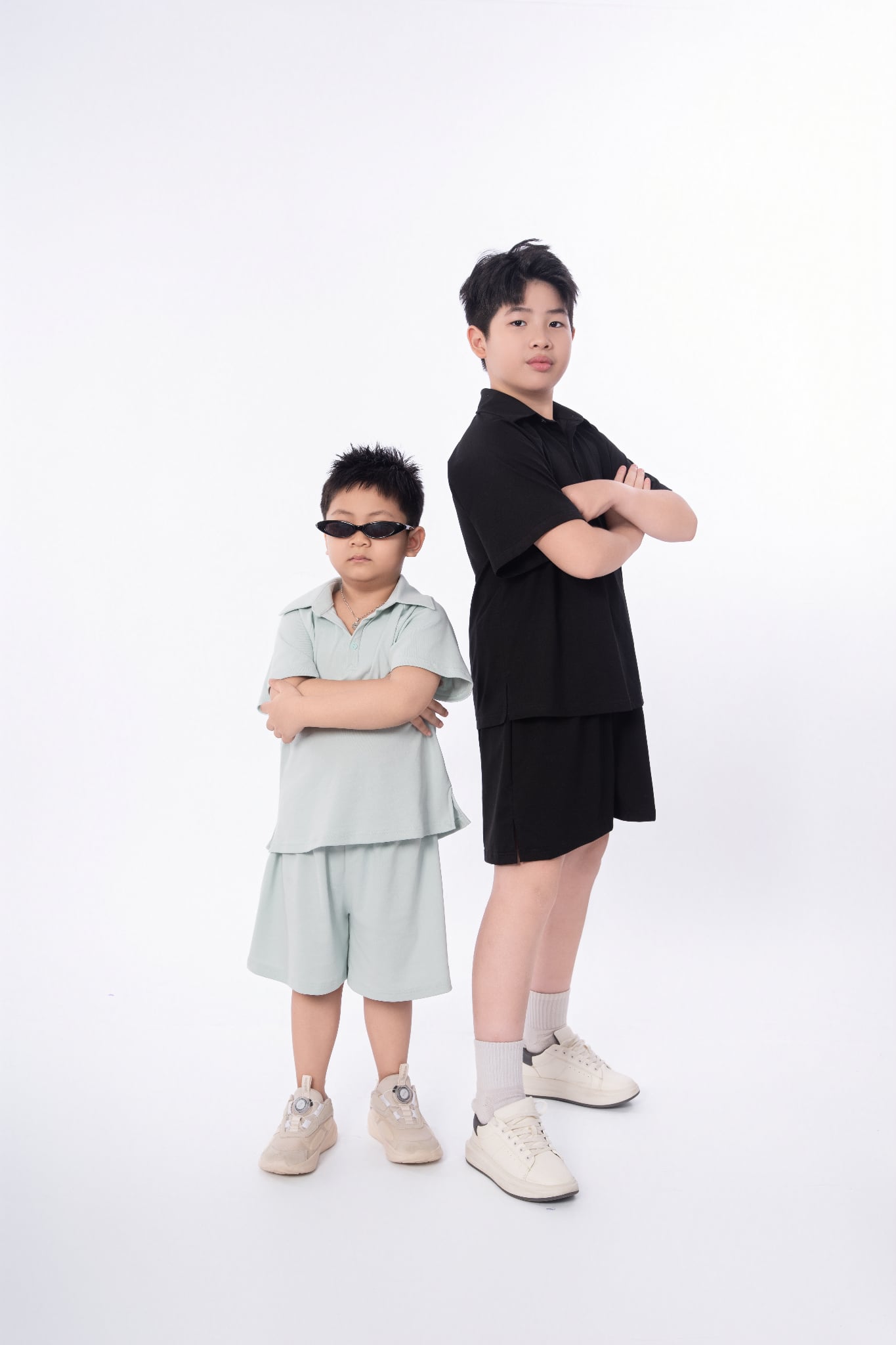 LE111/112 - Set bộ Áo polo cộc tay mix cùng Quần shorts cùng màu vải Cotton