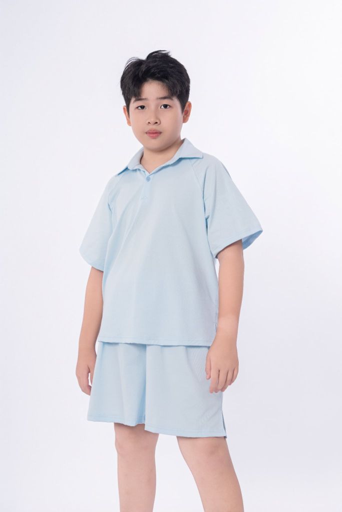 LE111/112 - Set bộ Áo polo cộc tay mix cùng Quần shorts cùng màu vải Cotton