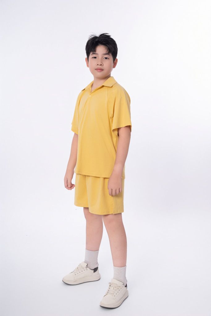 LE111/112 - Set bộ Áo polo cộc tay mix cùng Quần shorts cùng màu vải Cotton