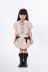 LE099/100 - Set bộ Sơ mi tay bồng mix cùng Chân váy chấm bi