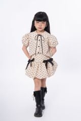 LE099/100 - Set bộ Sơ mi tay bồng mix cùng Chân váy chấm bi