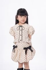 LE099/100 - Set bộ Sơ mi tay bồng mix cùng Chân váy chấm bi