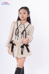 LE100/101 - Set bộ Sơ mi dài tay mix cùng Chân váy chấm bi