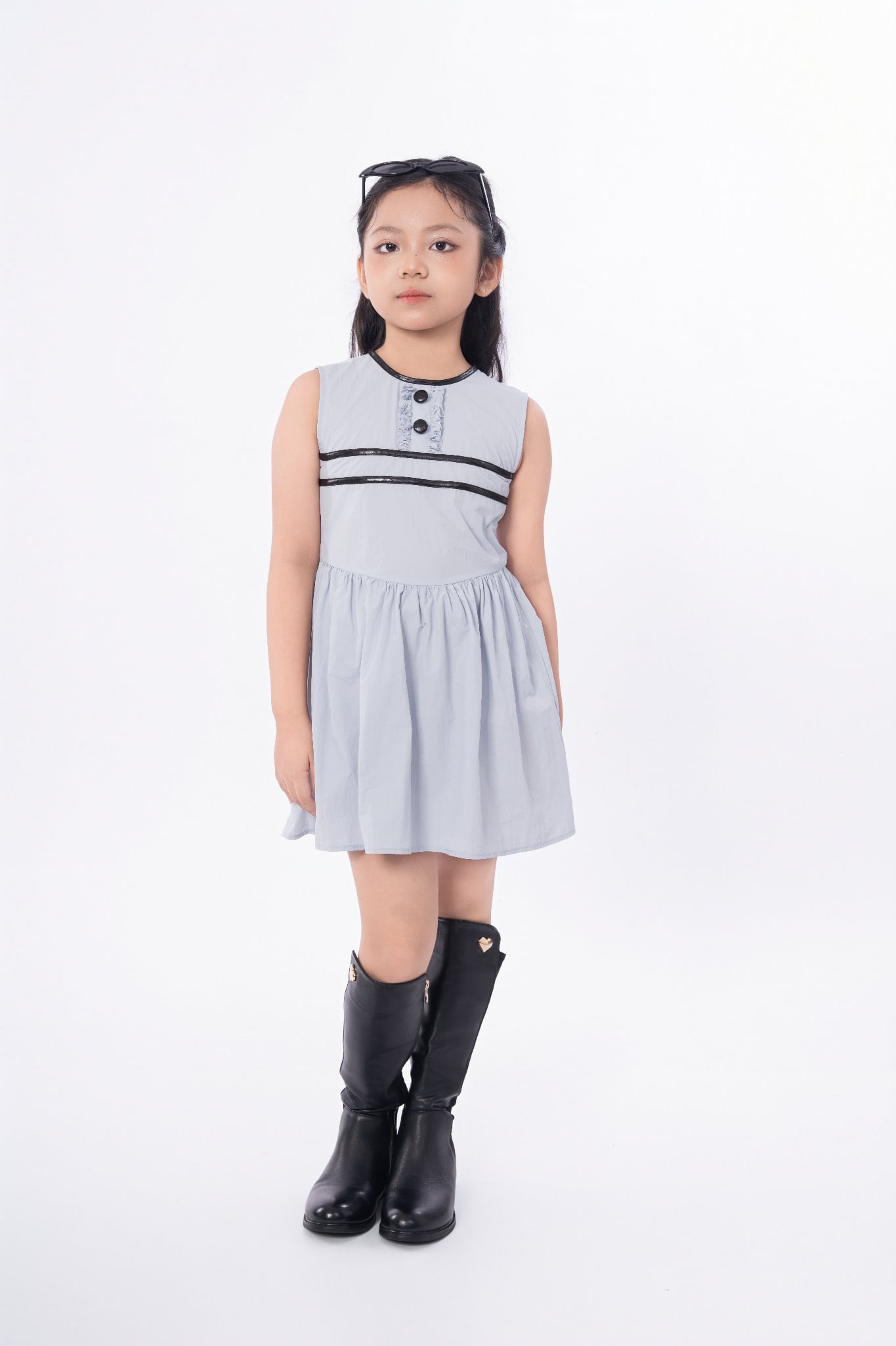 LE113 - Đầm Váy sát nách vải gió Baby blue